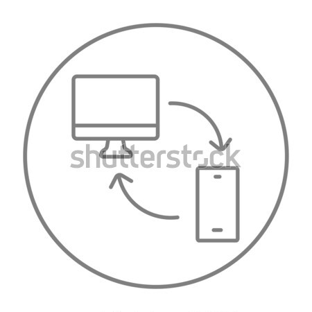Ordenador móviles dispositivo línea icono web Foto stock © RAStudio