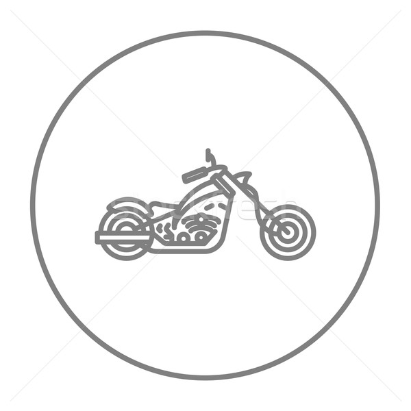 Motorkerékpár vonal ikon háló mobil infografika Stock fotó © RAStudio