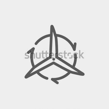 Windmill with arrows line icon. Stock photo © RAStudio