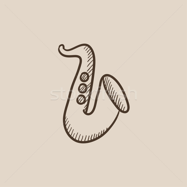 Saxophon Skizze Symbol Web mobile Infografiken Stock foto © RAStudio
