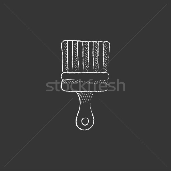 Paintbrush. Drawn in chalk icon. Stock photo © RAStudio