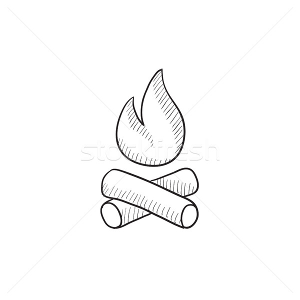 Campfire sketch icon. Stock photo © RAStudio