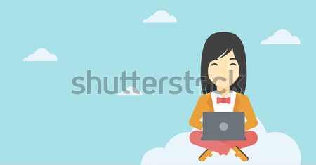 Man using cloud computing technology. Stock photo © RAStudio