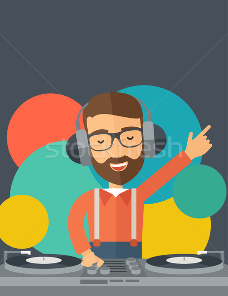 Disc jockey mixing music. Stock photo © RAStudio