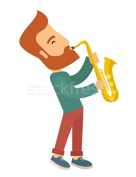 Saxophonist playing in the street. Stock photo © RAStudio