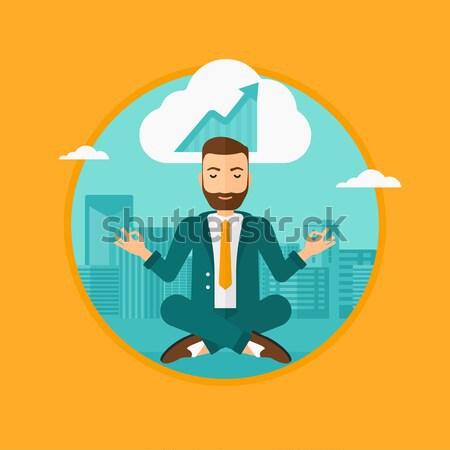 Stock photo: Peaceful businessman doing yoga.