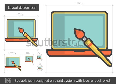 Foto d'archivio: Layout · design · line · icona · vettore · isolato