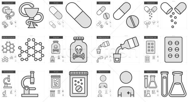 Medicine line icon set. Stock photo © RAStudio