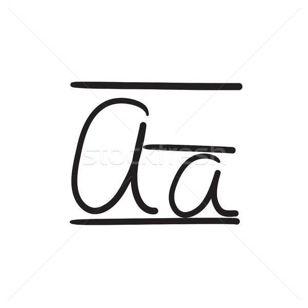 Cursive letter a sketch icon. Stock photo © RAStudio