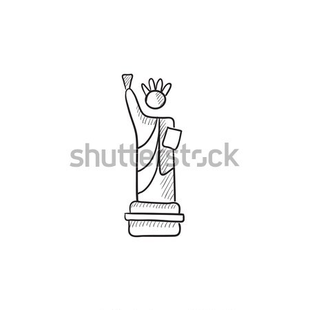 Statua libertà sketch icona vettore isolato Foto d'archivio © RAStudio