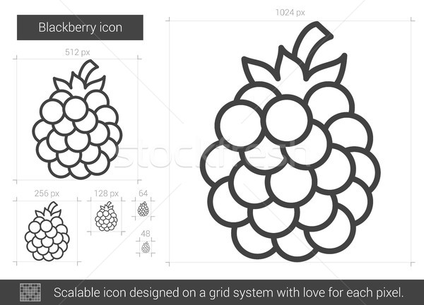 BlackBerry lijn icon vector geïsoleerd witte Stockfoto © RAStudio