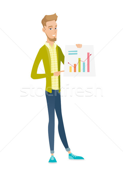 Caucasian businessman showing financial chart. Stock photo © RAStudio