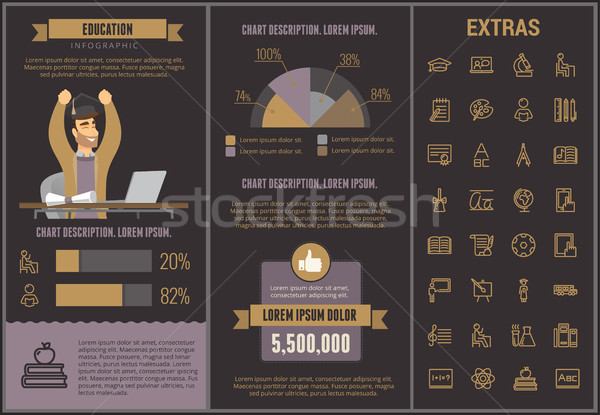 Education infographic template, elements and icons Stock photo © RAStudio