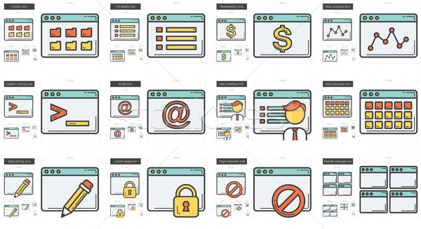 Application line icon set. Stock photo © RAStudio