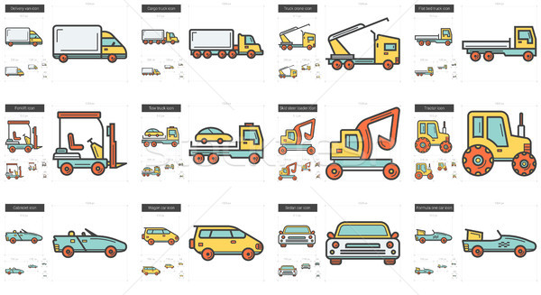 Transport linie vector set icoane Imagine de stoc © RAStudio