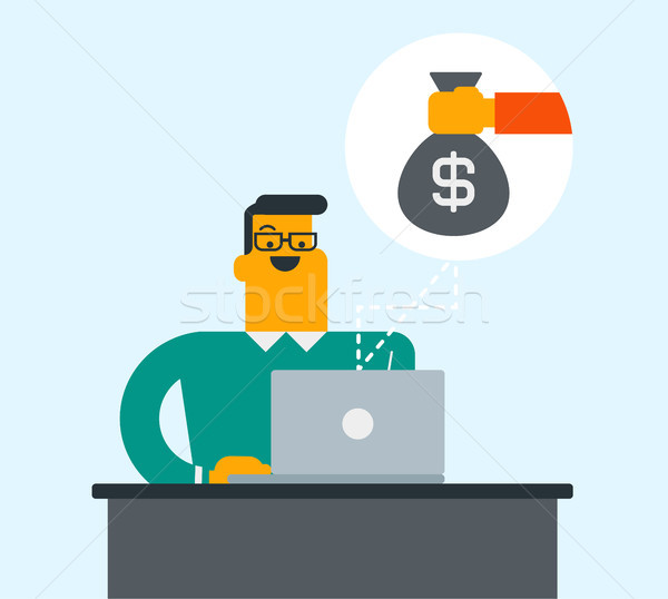 Businessman earning money from online business. Stock photo © RAStudio