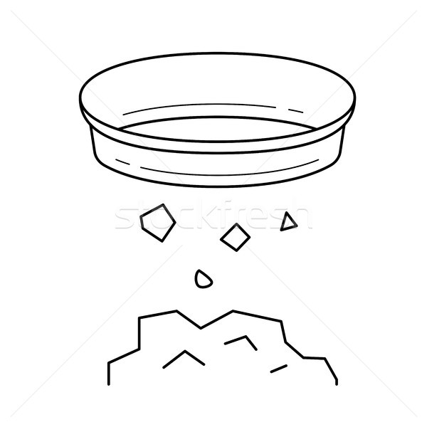 Gold mining vector line icon. Stock photo © RAStudio