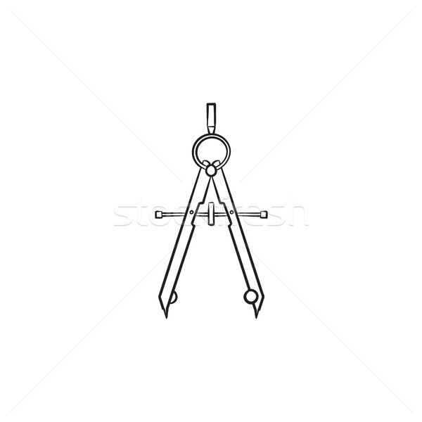 Techniczne kompas szkic ikona Zdjęcia stock © RAStudio