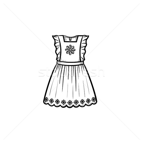 Children dress doodle sketch drawing hand ill Vector Image