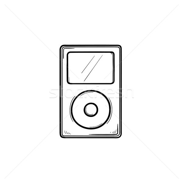 Lettore mp3 contorno doodle icona media Foto d'archivio © RAStudio