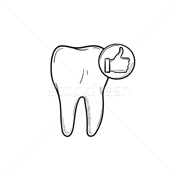 Tooth health and stomatology hand drawn outline doodle icon. Stock photo © RAStudio