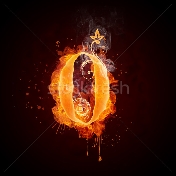 огня Swirl числа нулевой изолированный черный Сток-фото © RAStudio