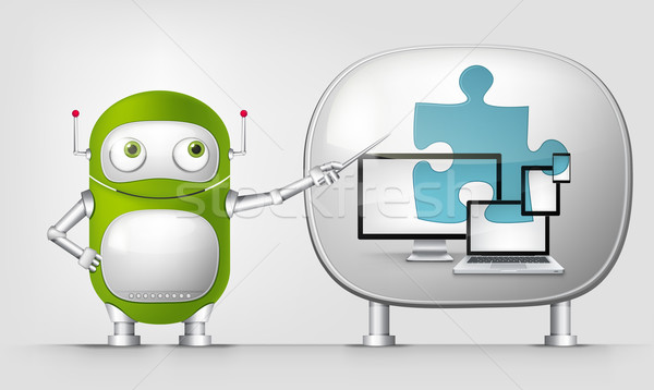 Verde robot ilustrare vector eps Imagine de stoc © RAStudio