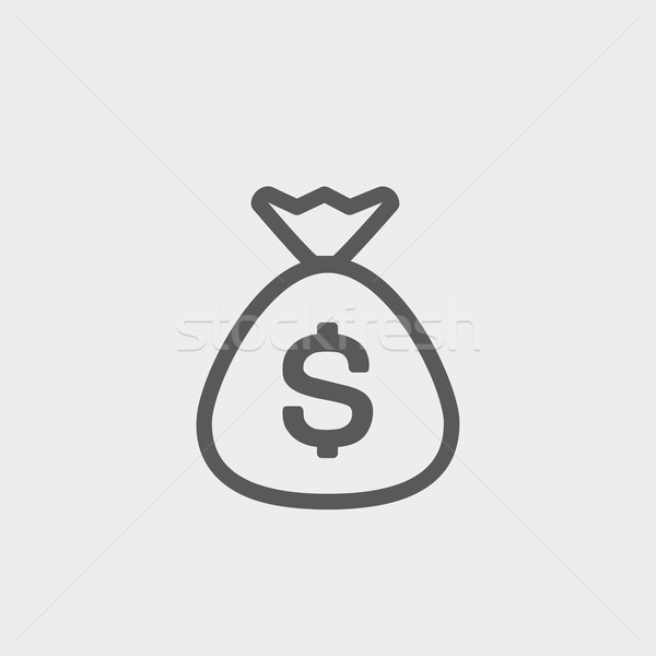 Money bag thin line icon Stock photo © RAStudio