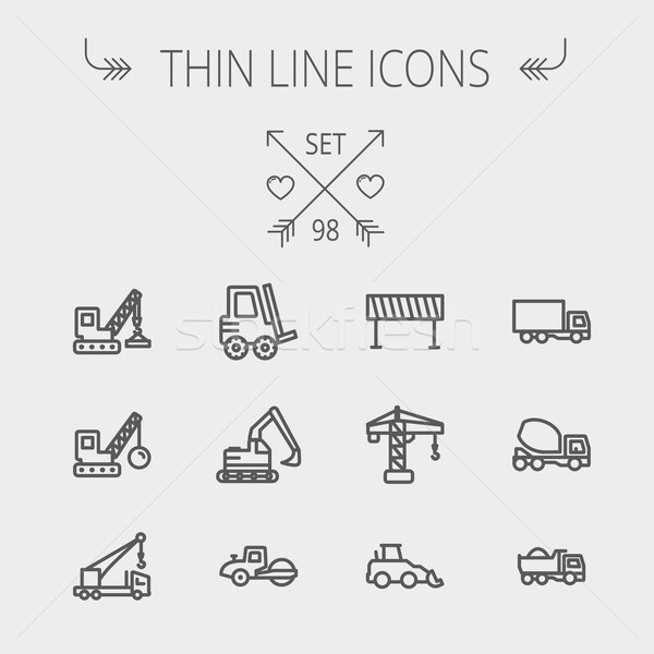 Construction thin line icon set Stock photo © RAStudio