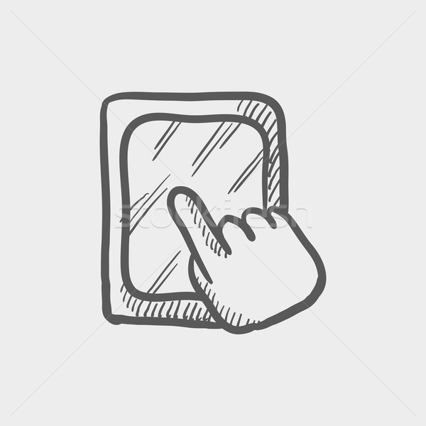 Tablet touchscreen sketch icon Stock photo © RAStudio