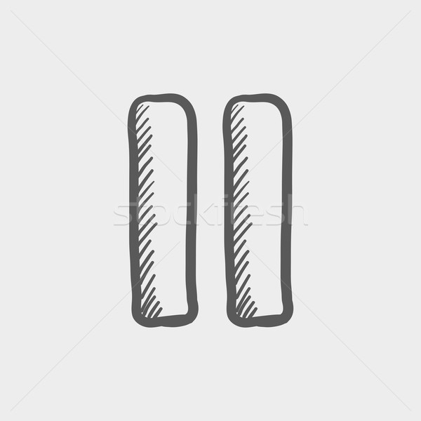 Pause button sketch icon Stock photo © RAStudio
