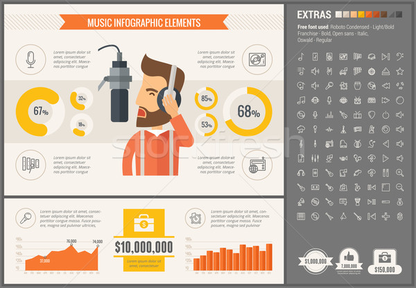 Music flat design Infographic Template Stock photo © RAStudio