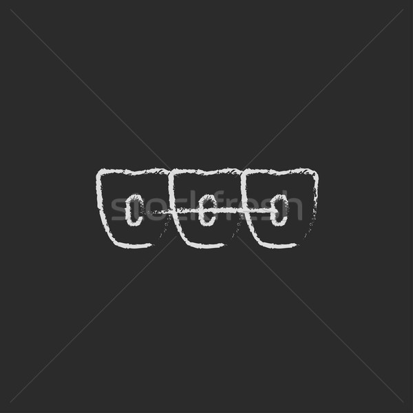 Kieferorthopädischen Hosenträger Symbol gezeichnet Kreide Hand gezeichnet Stock foto © RAStudio