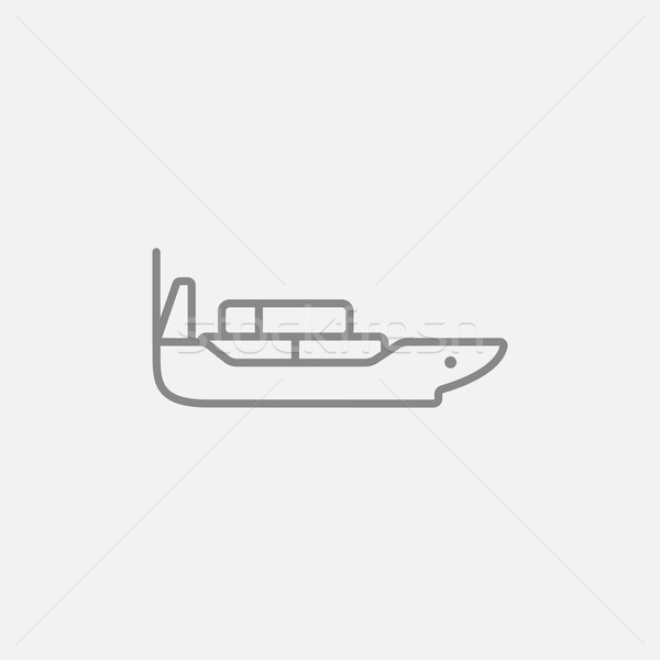 Teher konténerhajó vonal ikon háló mobil Stock fotó © RAStudio