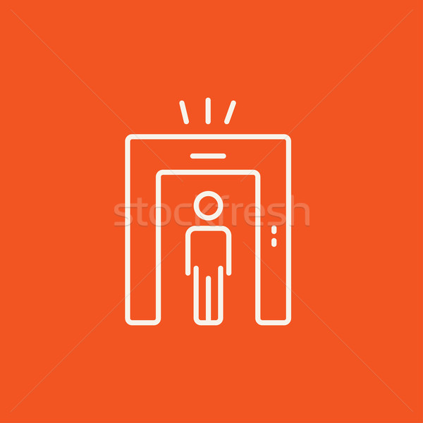 Mann Metall Detektor Tor line Symbol Stock foto © RAStudio