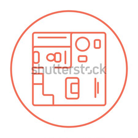 House interior with furniture line icon. Stock photo © RAStudio