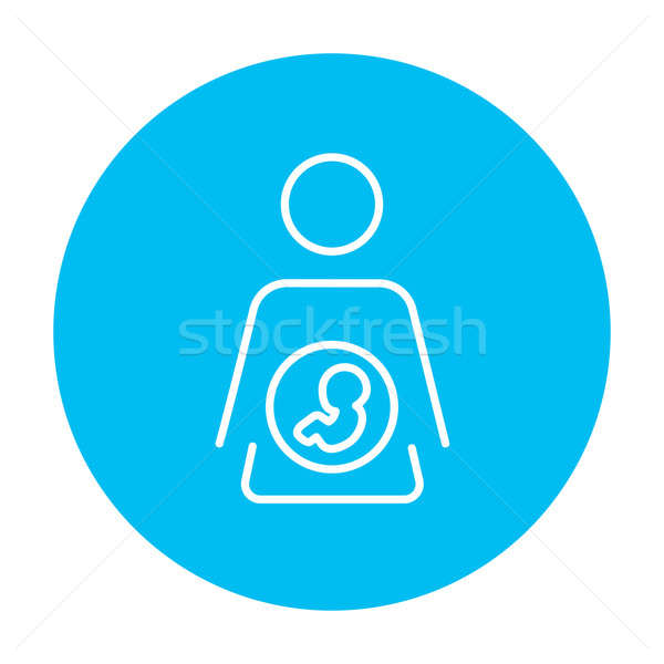 Baby fetus in mother womb line icon. Stock photo © RAStudio
