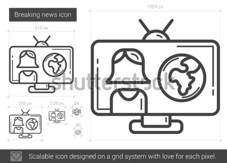 Tv relazione line icona web mobile Foto d'archivio © RAStudio