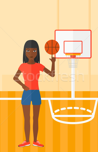 Bal vrouw basketbal vinger basketbalveld Stockfoto © RAStudio