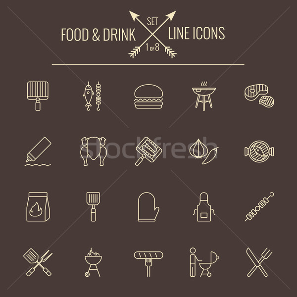Food and drink icon set. Stock photo © RAStudio