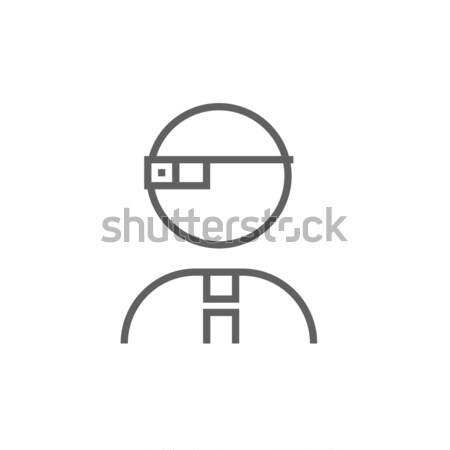 Man in augmented reality glasses line icon. Stock photo © RAStudio
