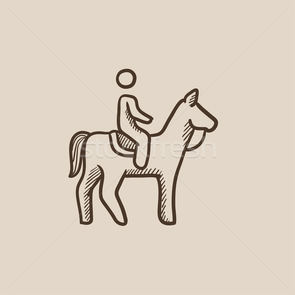 Horse riding sketch icon. Stock photo © RAStudio