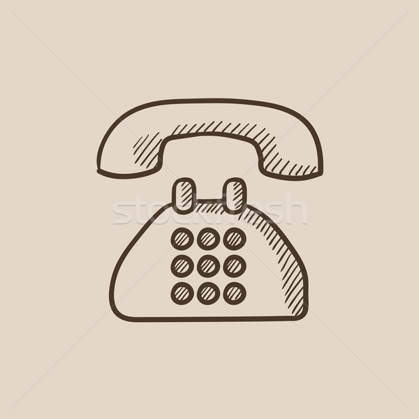 Stockfoto: Telefoon · schets · icon · web · mobiele · infographics