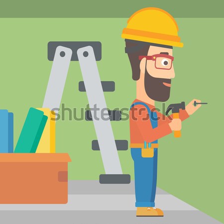 Constructor hammering nail. Stock photo © RAStudio