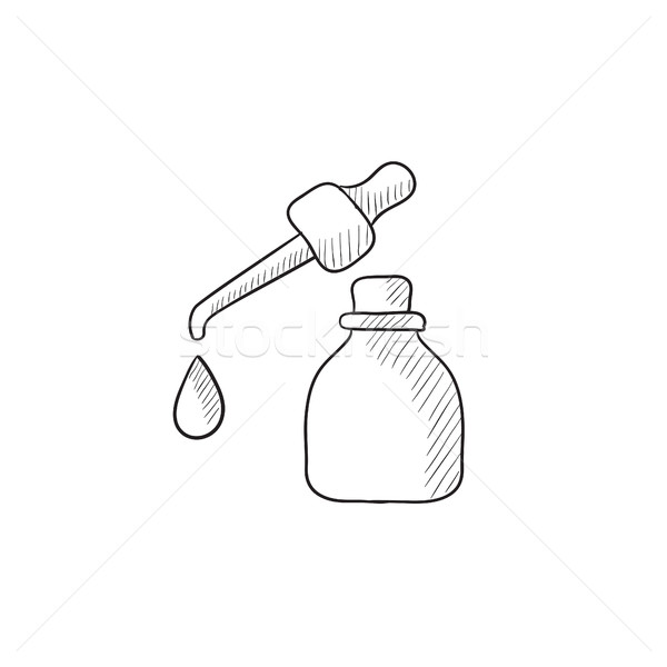 Botella boceto icono caída vector Foto stock © RAStudio