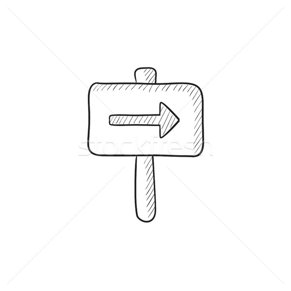 Travel traffic sign sketch icon. Stock photo © RAStudio
