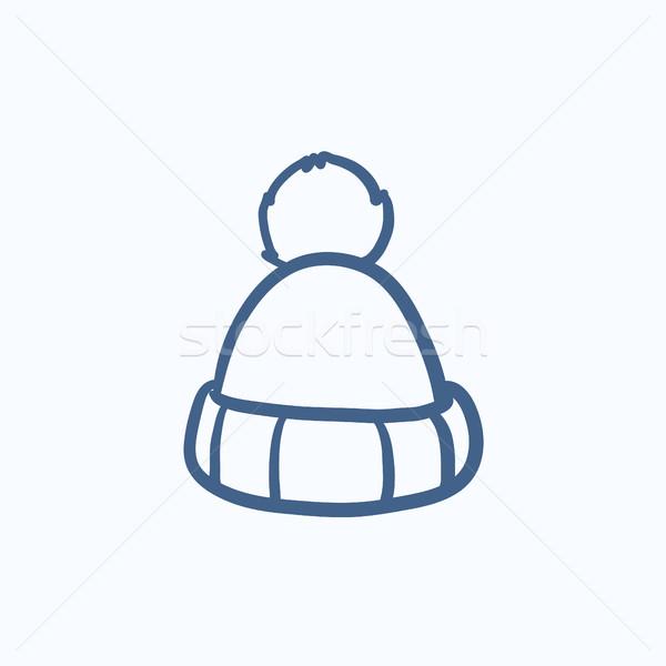 Knitted hat sketch icon. Stock photo © RAStudio