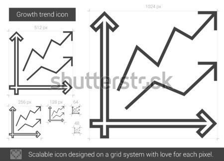 Wachstum Trend line Symbol Vektor isoliert Stock foto © RAStudio