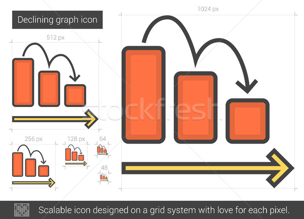 Declining graph line icon. Stock photo © RAStudio