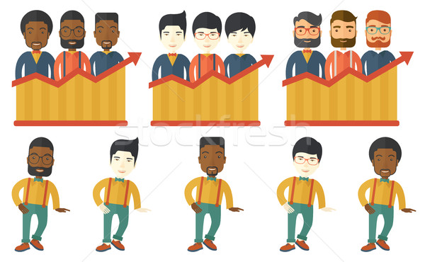 Vector set of illustrations with business people. Stock photo © RAStudio